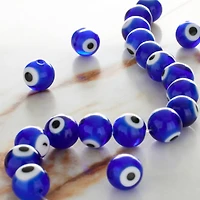 Blue Glass Round Beads by Bead Landing