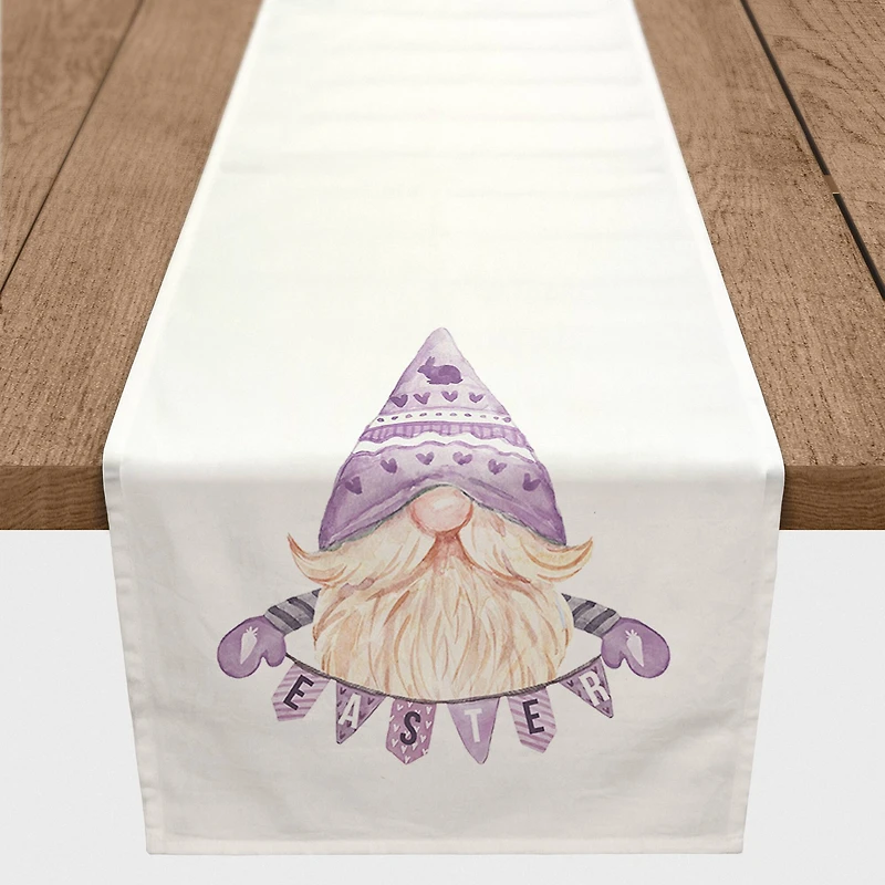 Easter Gnome Banner Runner 2 16" x 90" Cotton Twill Runner