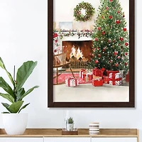 Christmas Morning Walnut Framed Print Under Plexiglass