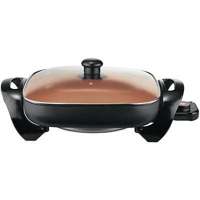 Brentwood 12" Copper Nonstick Electric Skillet with Glass Lid