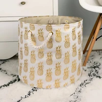DII® Large Round Gold Pineapple Polyester Bin