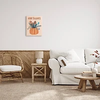 Stupell Industries Give Thanks Fall Botanical Blooms Canvas Wall Art