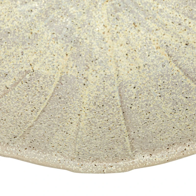 Hello Honey® 10.25" Tan Reactive Glaze Debossed Stoneware Footed Bowl