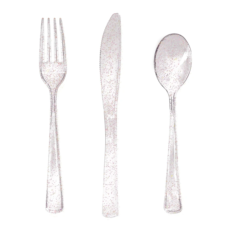 Pink Glitter Cutlery, 24ct. by Ashland®