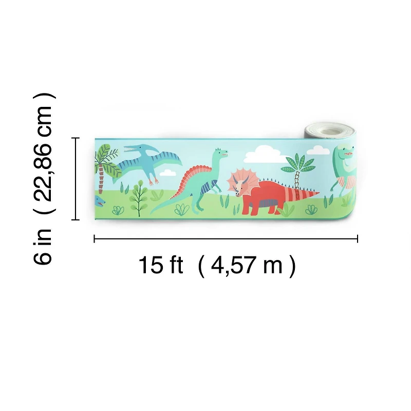 RoomMates Dinosaur Parade Peel & Stick Wallpaper Border