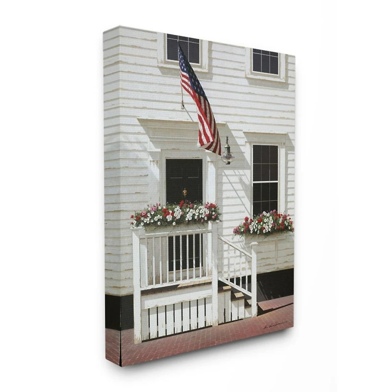 Stupell Industries Americana Town House Front Rural Country Charm Canvas Wall Art