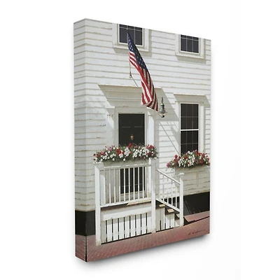 Stupell Industries Americana Town House Front Rural Country Charm Canvas Wall Art