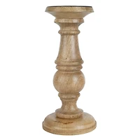 Wood Carved Pillar Candle Holder by Ashland