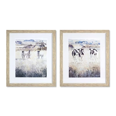 20.75" Farm Animal Print Wooden Frame Set