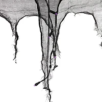 4ft. Pre-Lit Purple LED Halloween Black Gauze Drape Lights