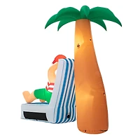 Glitzhome® 6ft. LED Lighted Santa Under Coconut Tree Inflatable Décor