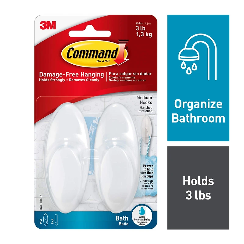 3M Command™ Medium Bath Hooks