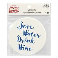 4" Wine Paper Coaster Set by Fab Finds