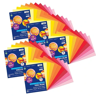 Tru-Ray® 9" x 12" Warm Assorted Construction Paper, 5 Packs of 50 Sheets