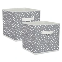 DII® 11" Gray & White Dots Storage Cube, 2ct.