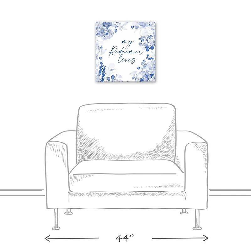 My Redeemer Lives Florals 16" x 16" Canvas Wall Art
