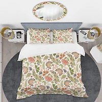 Designart 'Retro Fantasy Flowers I' Mid-Century Duvet Cover Set