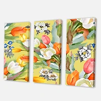 Designart - Blooming White and Orange Tulips I