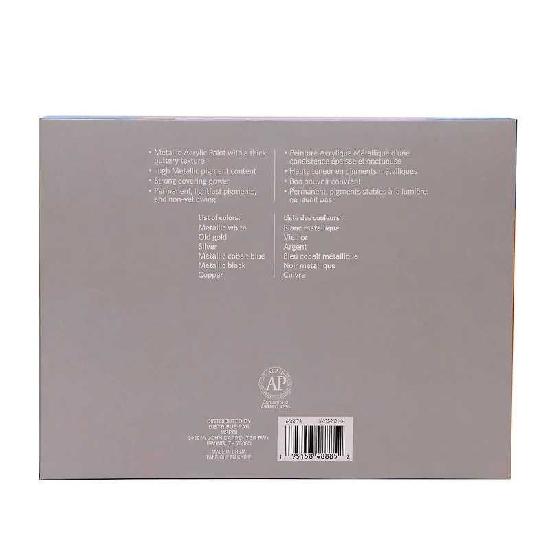 12 Packs: 6 ct. (72 total) Metallic Acrylic Paint Set by Artist's Loft™