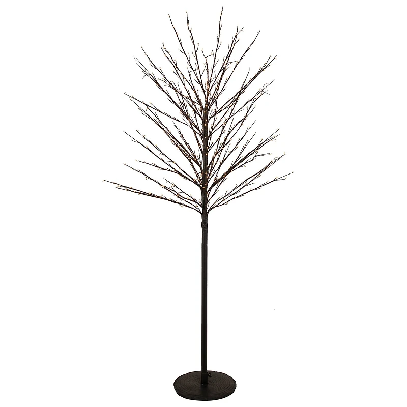 5ft. Pre-Lit Black Twig Artificial Christmas Tree, Warm White LED Lights