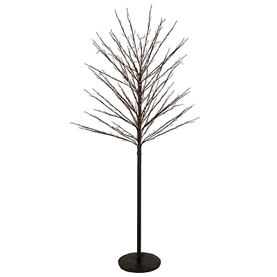 5ft. Pre-Lit Black Twig Artificial Christmas Tree, Warm White LED Lights