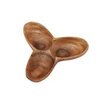 Hello Honey® Natural Modern Acacia Wood Appetizer Bowl with 3 Compartments
