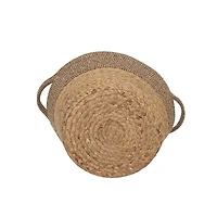 Household Essentials 8.5" Brown Corn & Hyacinth Wicker Basket