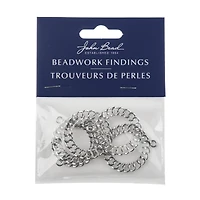 John Bead 32mm Silver Chain Circle Beadwork Pendants, 5ct.