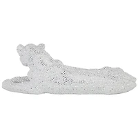 9" White Polystone Leopard Glam Sculpture
