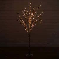 5ft. Pre-Lit Birch Artificial Christmas Tree, Warm White LED Lights