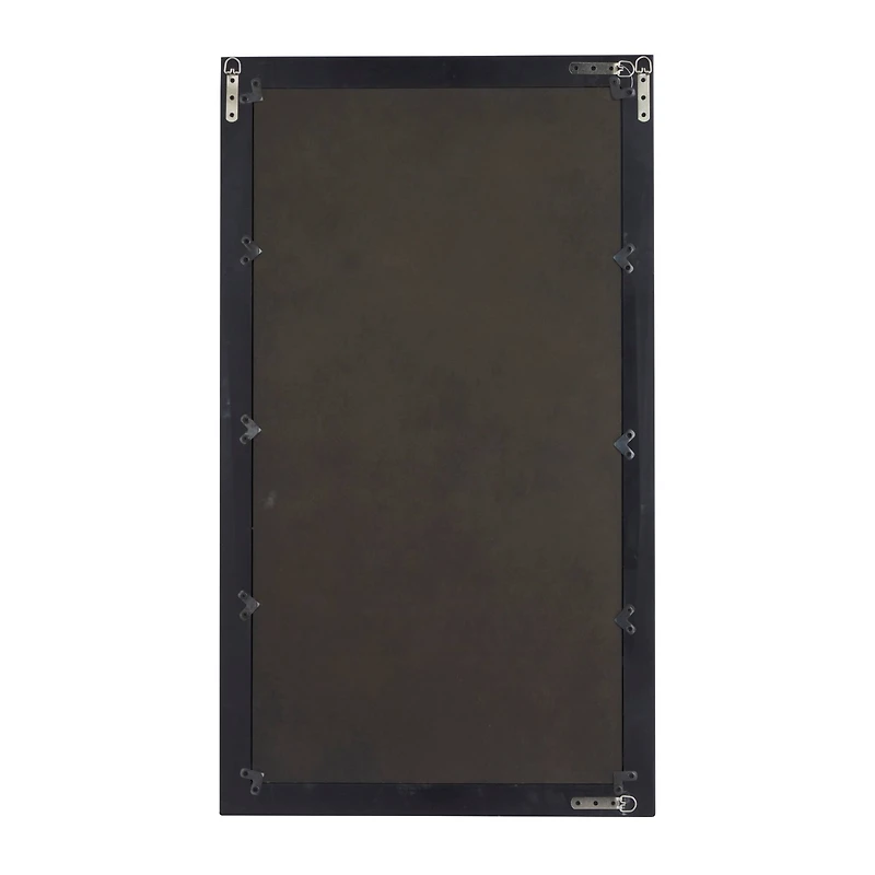42" Black Rectangle Wood Contemporary Wall Mirror