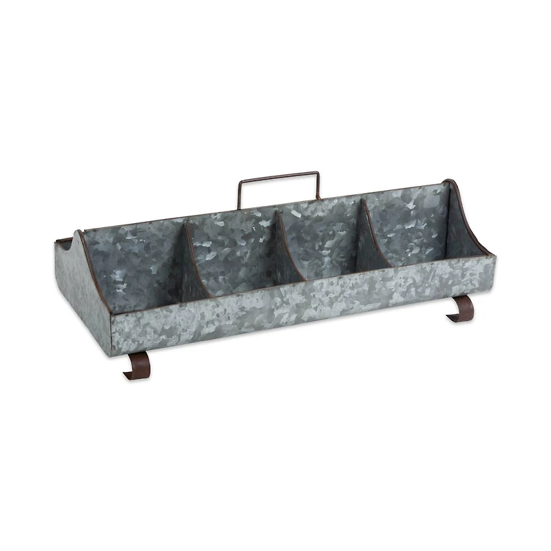 DII® 18" Galvanized Metal Farmhouse Caddy Tray