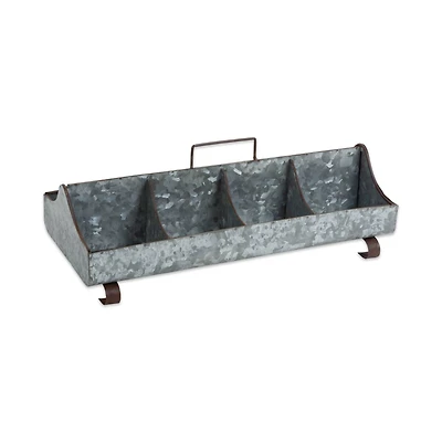 DII® 18" Galvanized Metal Farmhouse Caddy Tray