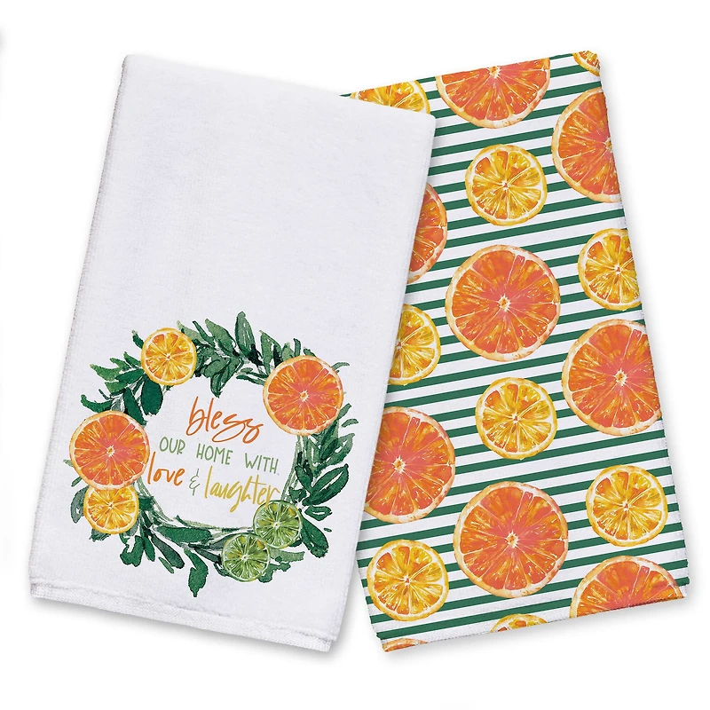 Bless Our Home Citrus Hand Towel Set