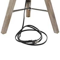 Set of 2 Brown Wood Rustic Table Lamp, 31"