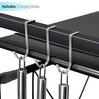 Sorbus 25.5" Expandable Microwave Shelf Rack with Hooks