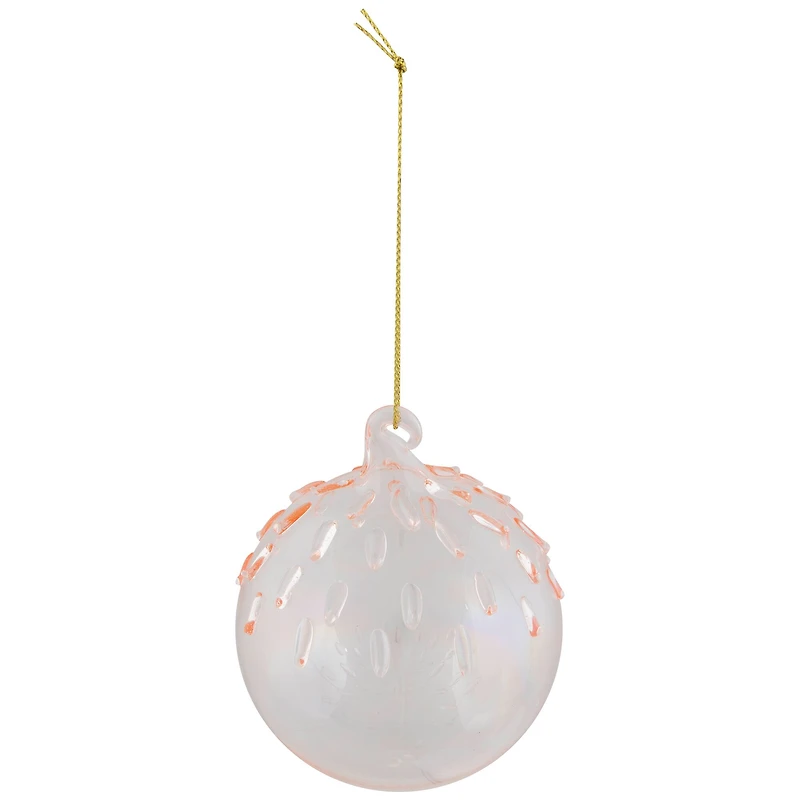 3" Pink Iridescent Glass Ball Ornament