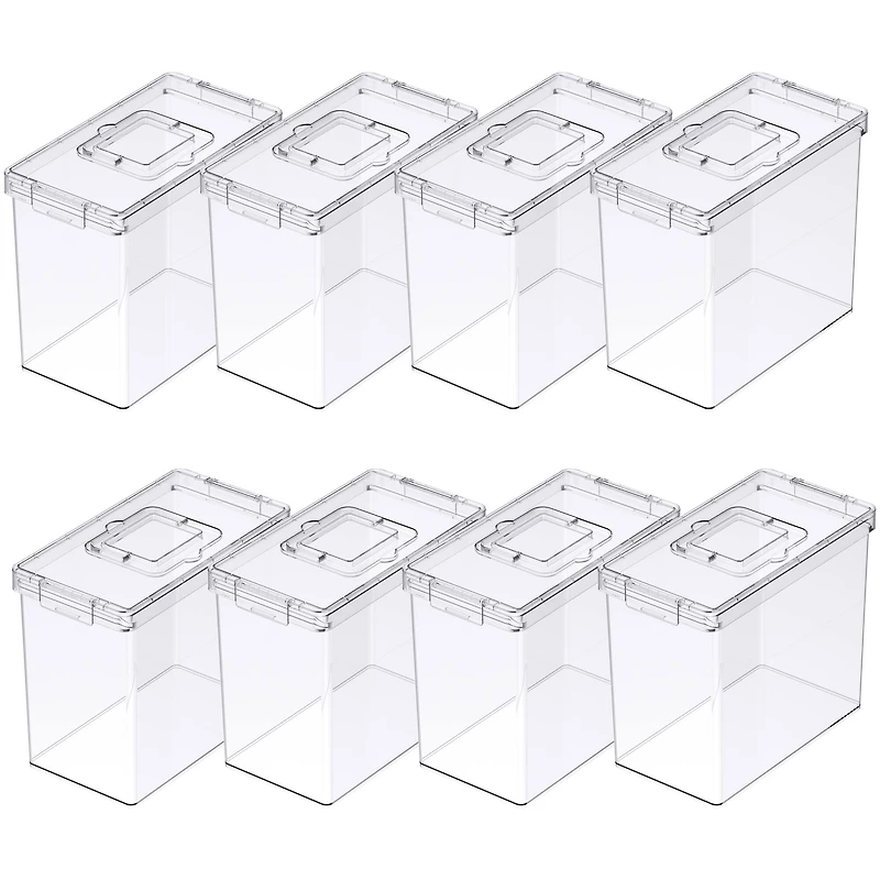 8 Pack: Clear Letter File Storage Case with Top Handle by Simply Tidy®