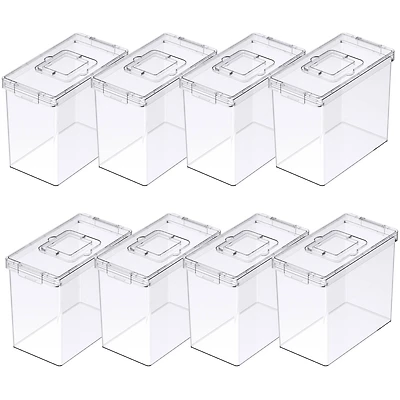 8 Pack: Clear Letter File Storage Case with Top Handle by Simply Tidy®