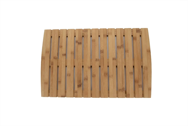 Mind Reader 22" Brown Luxury Bamboo Shower Bath Mat