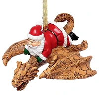 Design Toscano Santa & the Snowdragon 2020 Holiday Gothic Ornaments, 3ct.