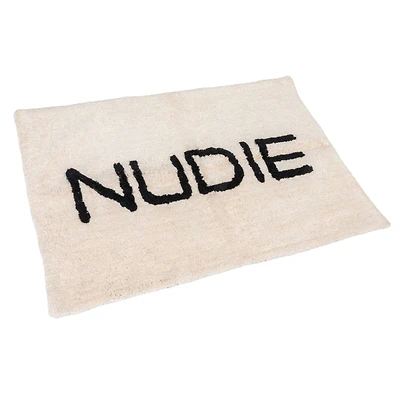 Hello Honey® 40" x 27" White & Black Cotton Tufted Nudie Bath Mat