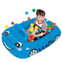 Pool Central® 3.75ft. Blue Inflatable Car Kiddie Ball Pit & Pool Float