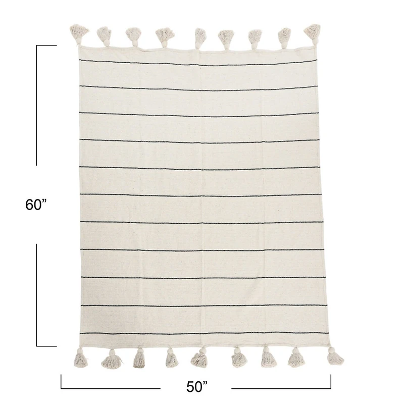 Hello Honey® Striped Cotton Throw Blanket with Tassels