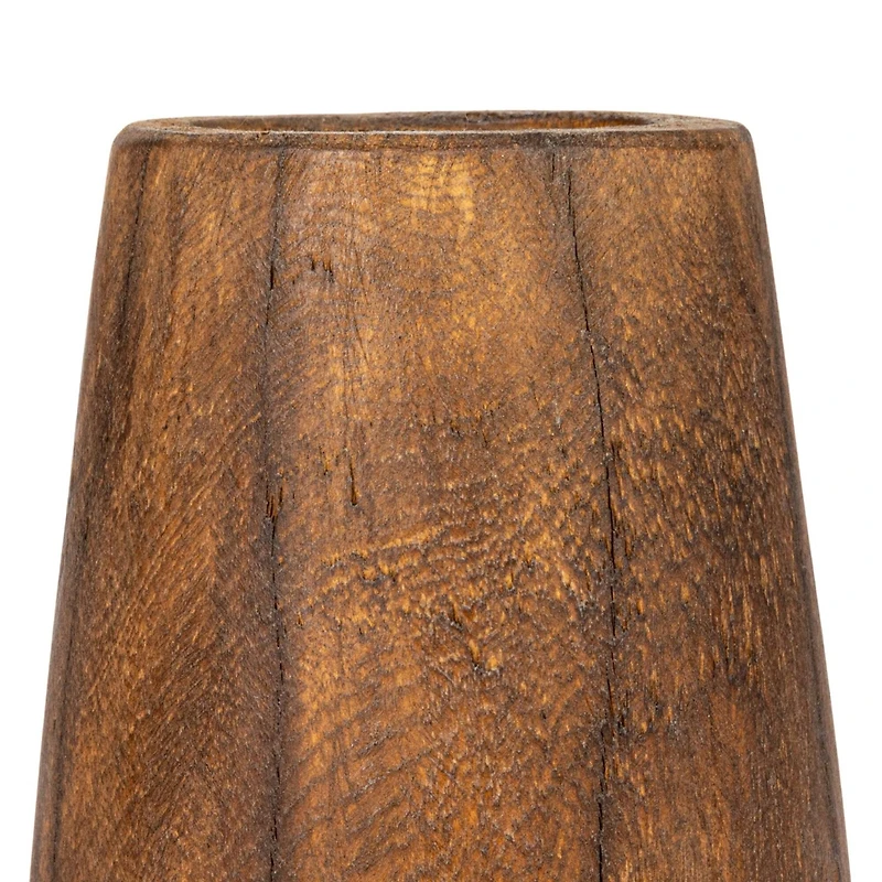 Hello Honey® Brown Round Reclaimed Wood Vase with Distressed Finish Set