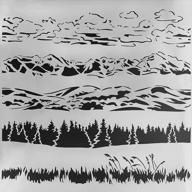 PA Essentials Horizons Stencil, 12" x 12"