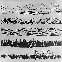 PA Essentials Horizons Stencil, 12" x 12"