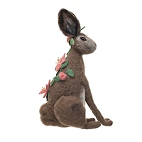 Hello Honey® 15.75" Flower Wool Rabbit Décor Accent