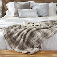 DII® Gray Farmhouse Plush Plaid Throw