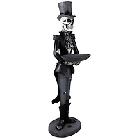 Skeleton Butler Holding Tray Halloween Figure - 4.5'